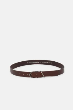 Closed Leather belt Brazil nut New