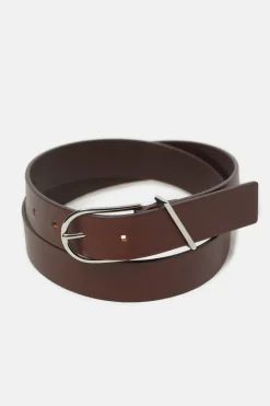 Closed Leather belt Brazil nut New