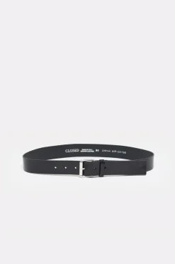 Closed Leather belt Black New