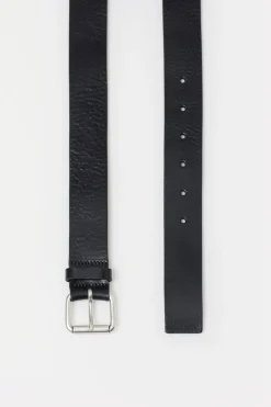 Closed Leather belt Black New