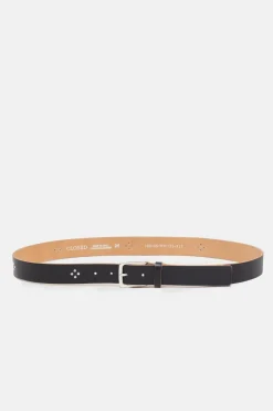Closed Leather belt Ebony