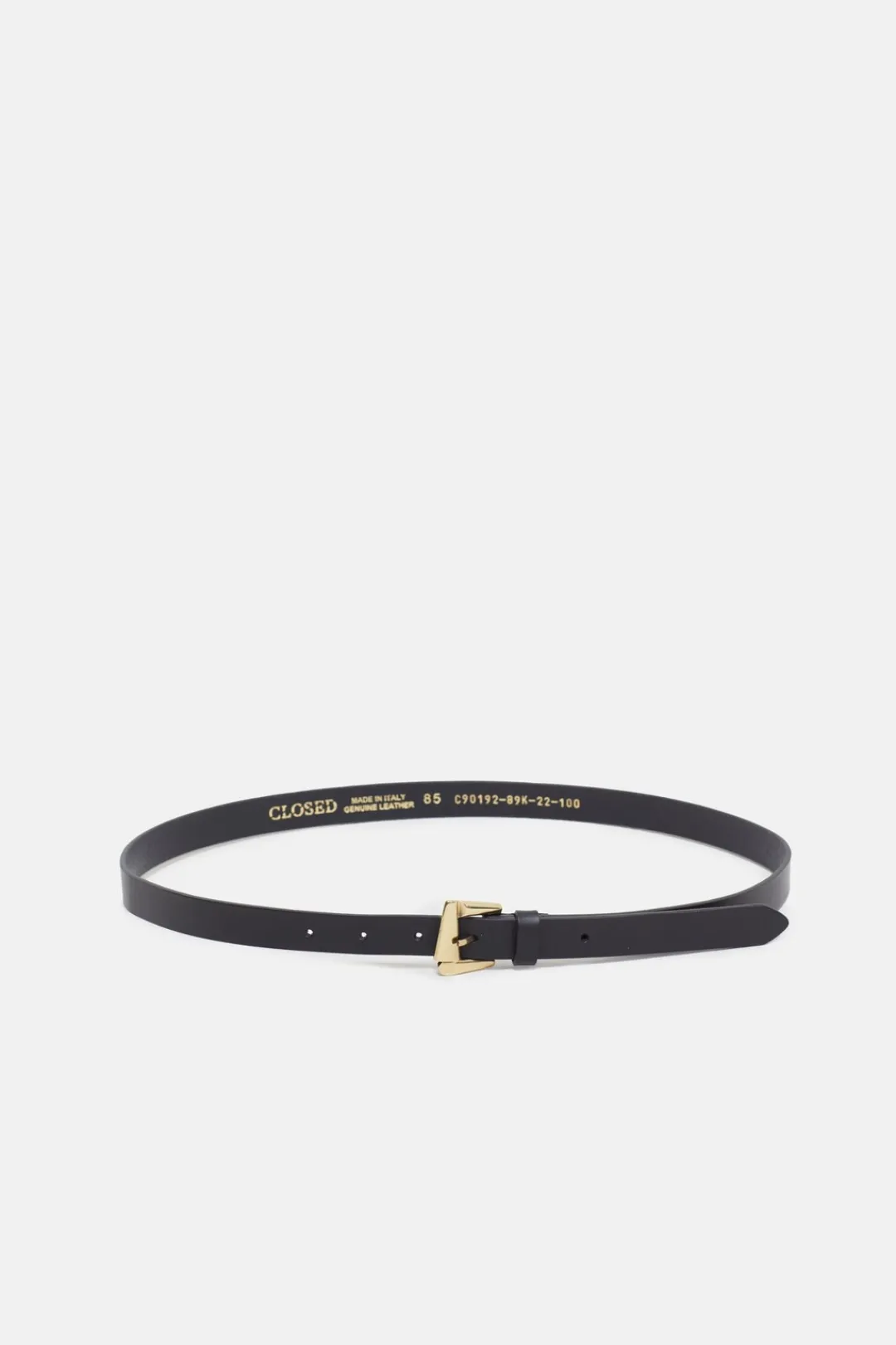 Closed Leather belt Black New