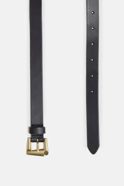 Closed Leather belt Black New