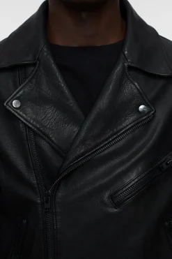 Closed Leather biker jacket Black New