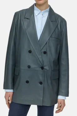 Closed Leather blazer Pini green Best