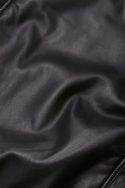 Closed Leather bomber jacket Black Discount