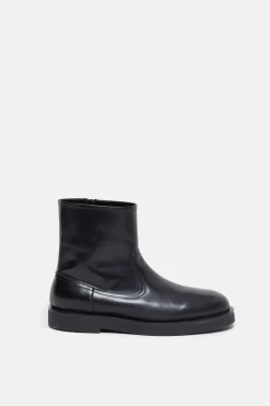 Closed Leather boots Black Clearance