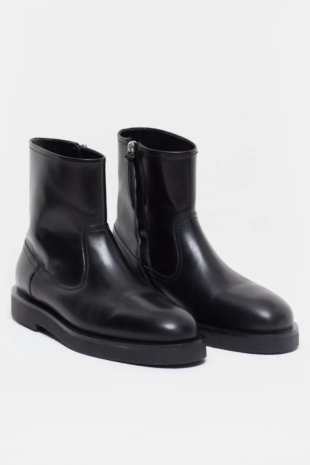 Closed Leather boots Black Clearance