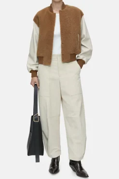 Closed Leather college jacket Biscotti brown
