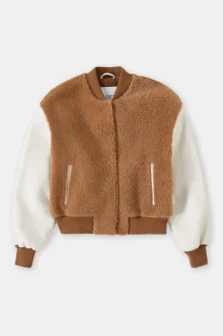 Closed Leather college jacket Biscotti brown