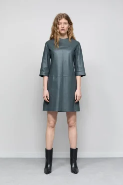 Closed Leather dress Pini green Best