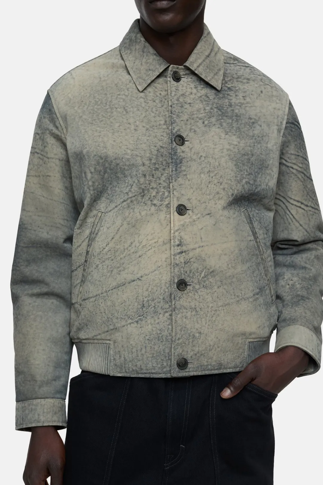 Closed Leather jacket Smokey blue Sale