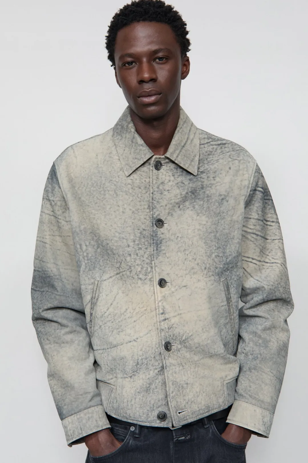 Closed Leather jacket Smokey blue Sale
