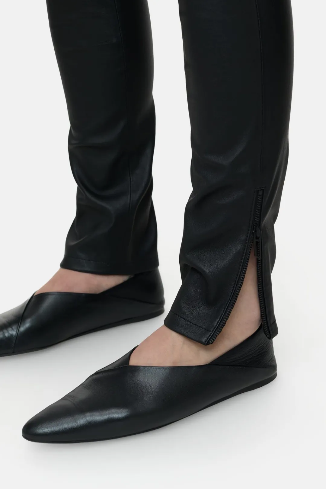 Closed Leather Leggings Black Outlet