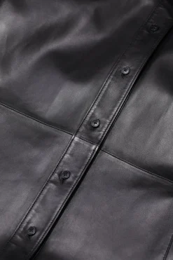 Closed Leather overshirt Black Outlet