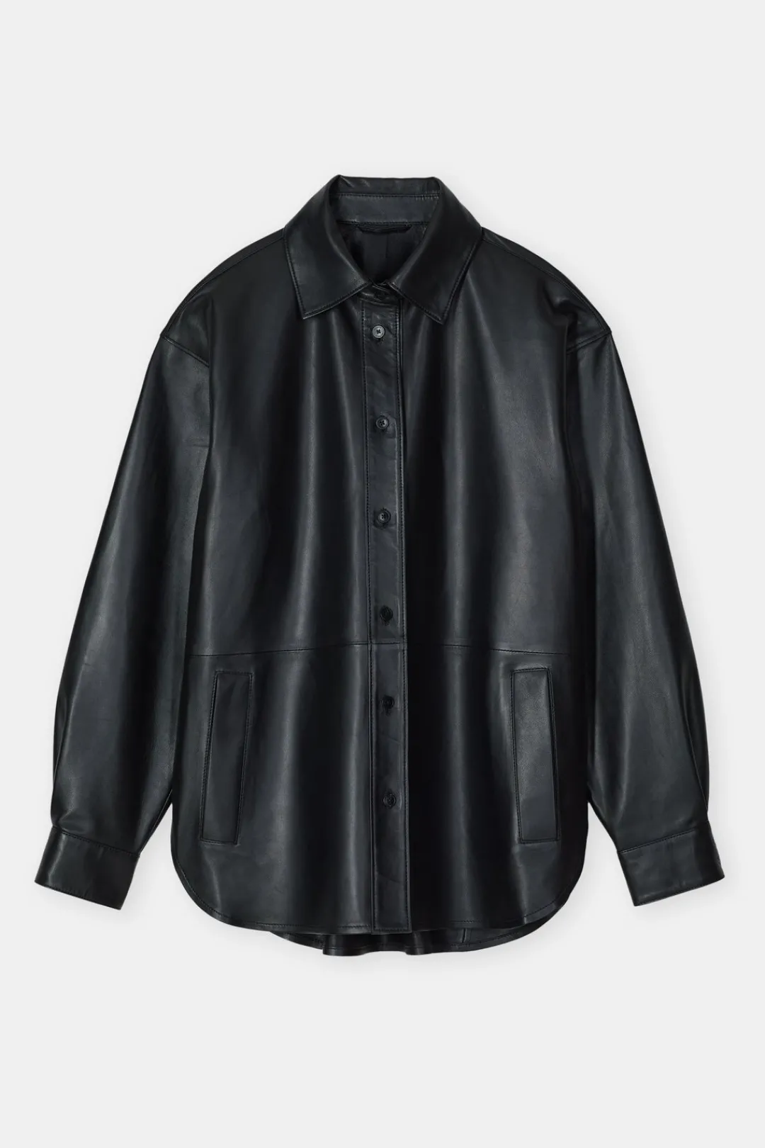 Closed Leather overshirt Black Outlet