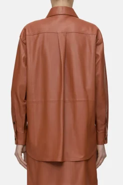 Closed Leather shirt Ferro brown Online