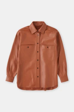 Closed Leather shirt Ferro brown Online