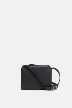 Closed Leather shoulder bag Black Clearance