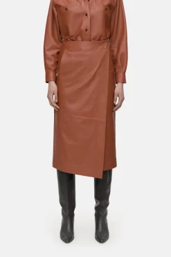 Closed Leather skirt Ferro brown Discount