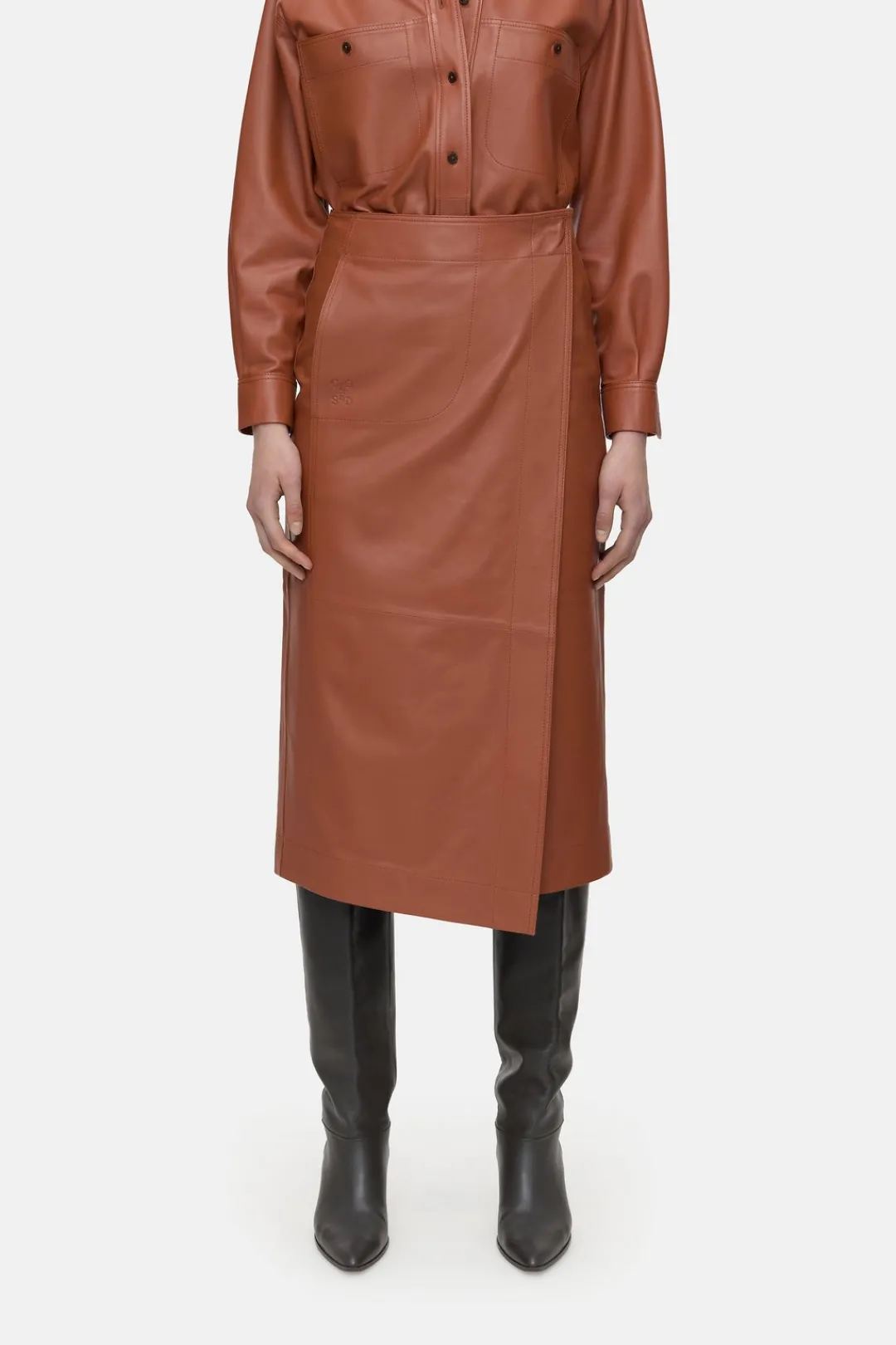 Closed Leather skirt Ferro brown Discount