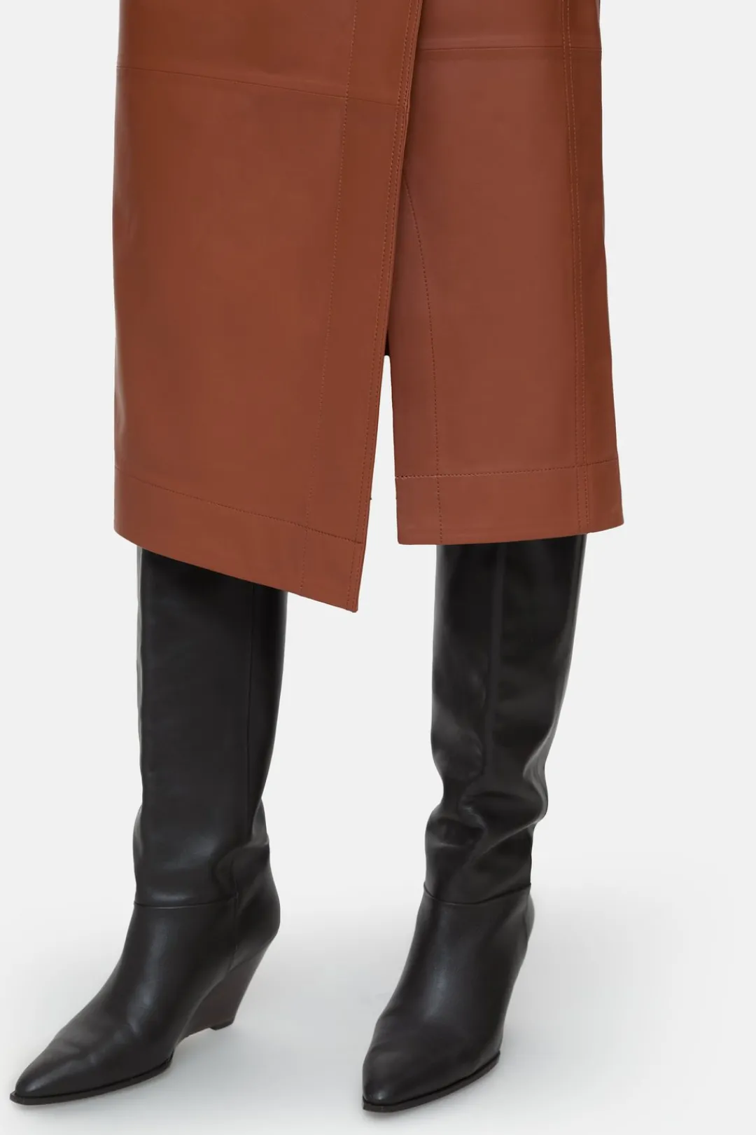Closed Leather skirt Ferro brown Discount