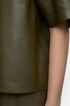 Closed Leather T-shirt Ver green Best