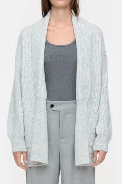 Closed Long cardigan Light grey melange Clearance