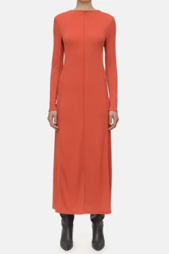 Closed Long jersey dress Aperol red Outlet