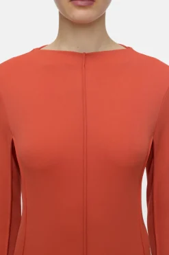 Closed Long jersey dress Aperol red Outlet