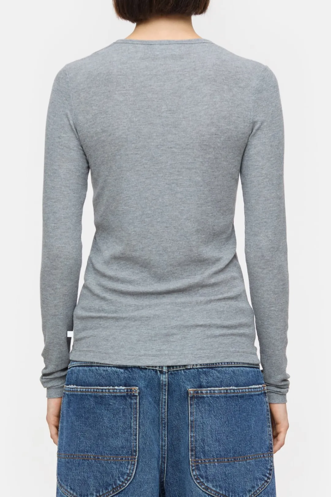 Closed Longsleeve in cashmere blend Light grey melange Sale