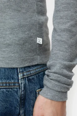 Closed Longsleeve in cashmere blend Light grey melange Sale