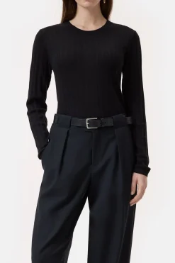 Closed Long-sleeved shirt in a wool-silk blend Black Best