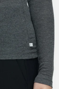 Closed Long-sleeved shirt in cashmere blend Dark grey melange Clearance
