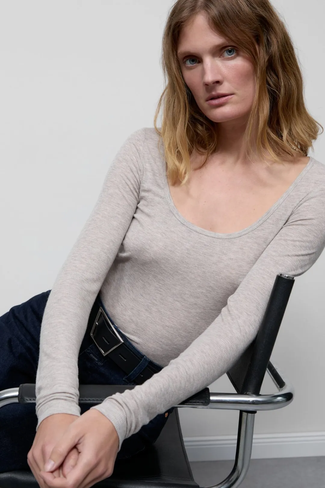 Closed Long-sleeved shirt in cashmere blend Pearl beige