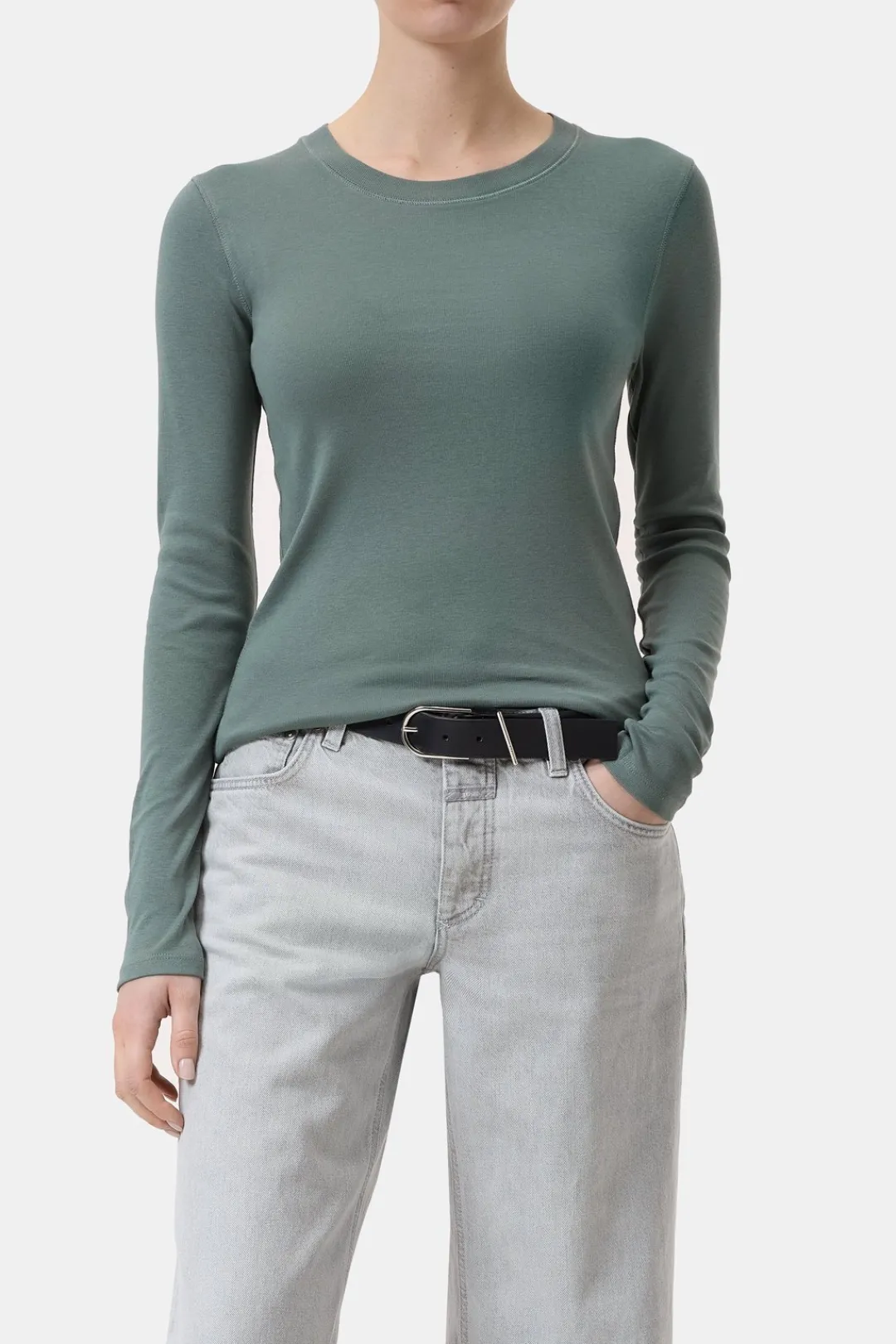 Closed Long-sleeved shirt in cotton blend Faded green Clearance
