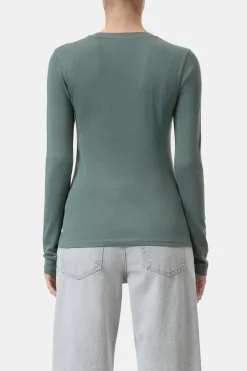 Closed Long-sleeved shirt in cotton blend Faded green Clearance