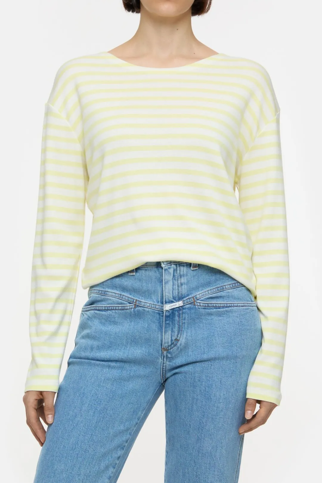 Closed Long-sleeved shirt made from an organic cotton blend Lemon yellow Discount