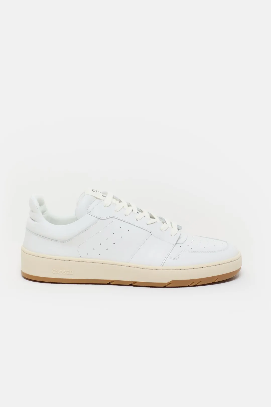 Closed Low leather trainers White Outlet