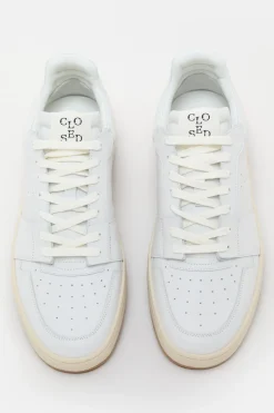 Closed Low leather trainers White Outlet