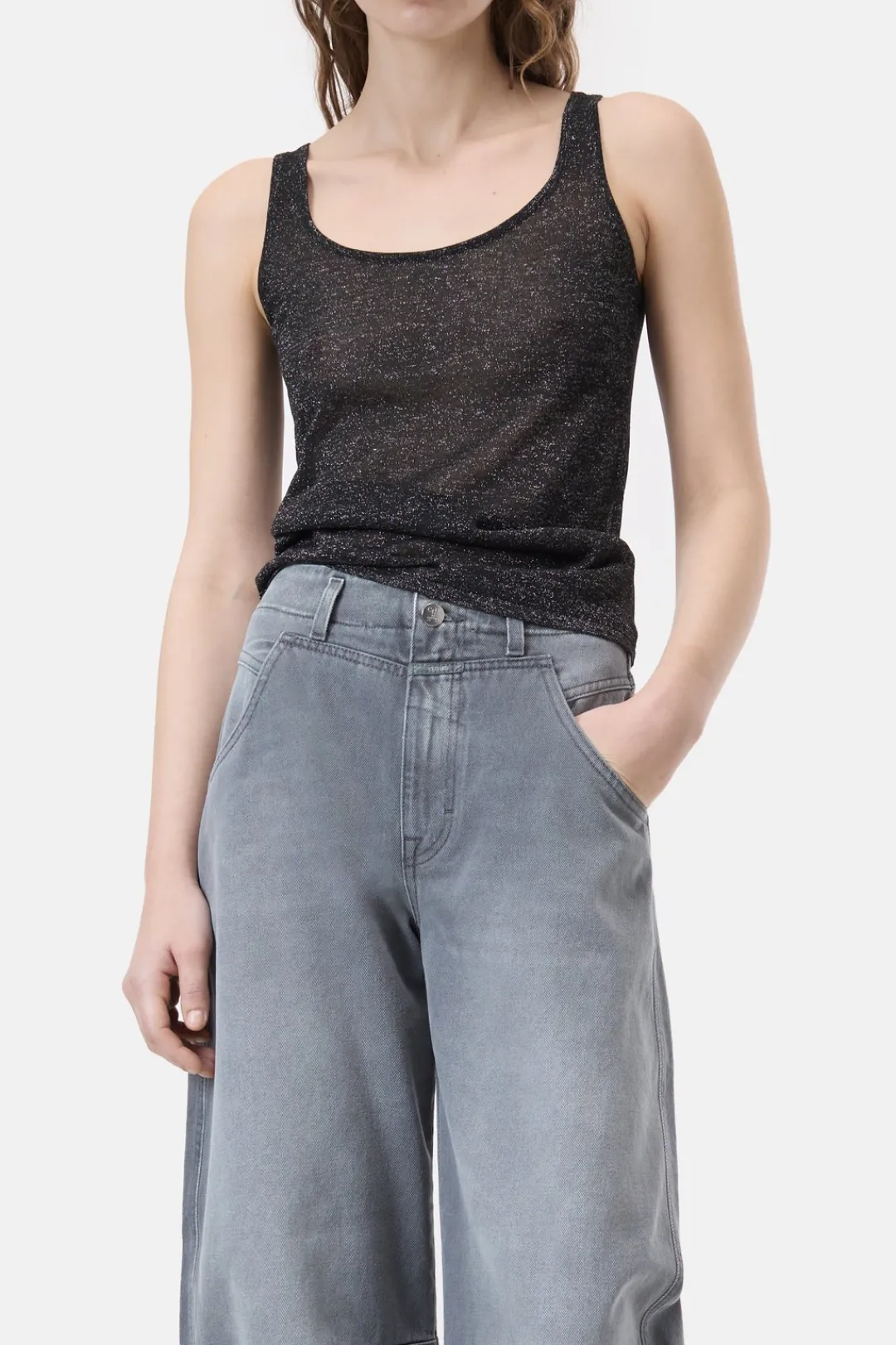 Closed Lurex knitted top Black Online