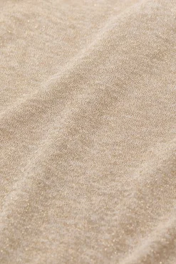 Closed Lurex knitted top Pearl beige Clearance