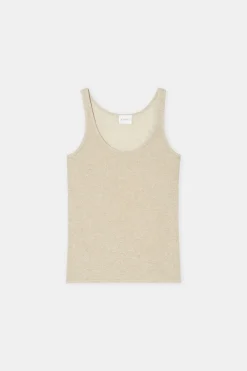 Closed Lurex knitted top Pearl beige Clearance