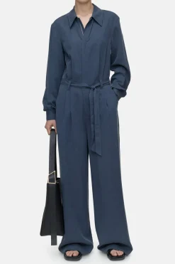 Closed Lyocell-linen jumpsuit Smokey blue Sale