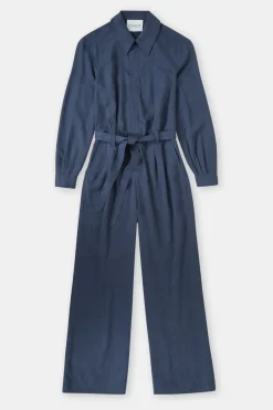Closed Lyocell-linen jumpsuit Smokey blue Sale
