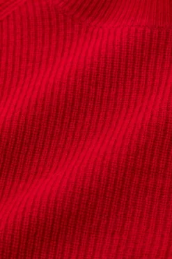 Closed Merino wool jumper Chili pepper red Clearance