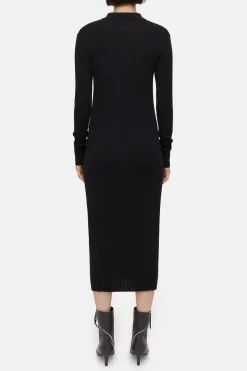 Closed Merino-Silk Blend Knit Dress Black