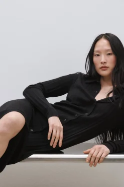 Closed Merino-Silk Blend Knit Dress Black