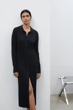 Closed Merino-Silk Blend Knit Dress Black