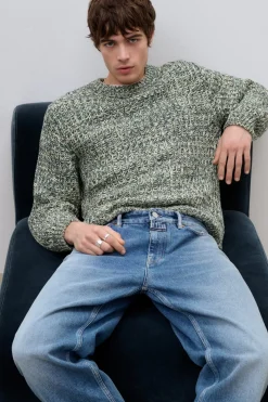 Closed Mouliné knit made from organic cotton Olive green Online